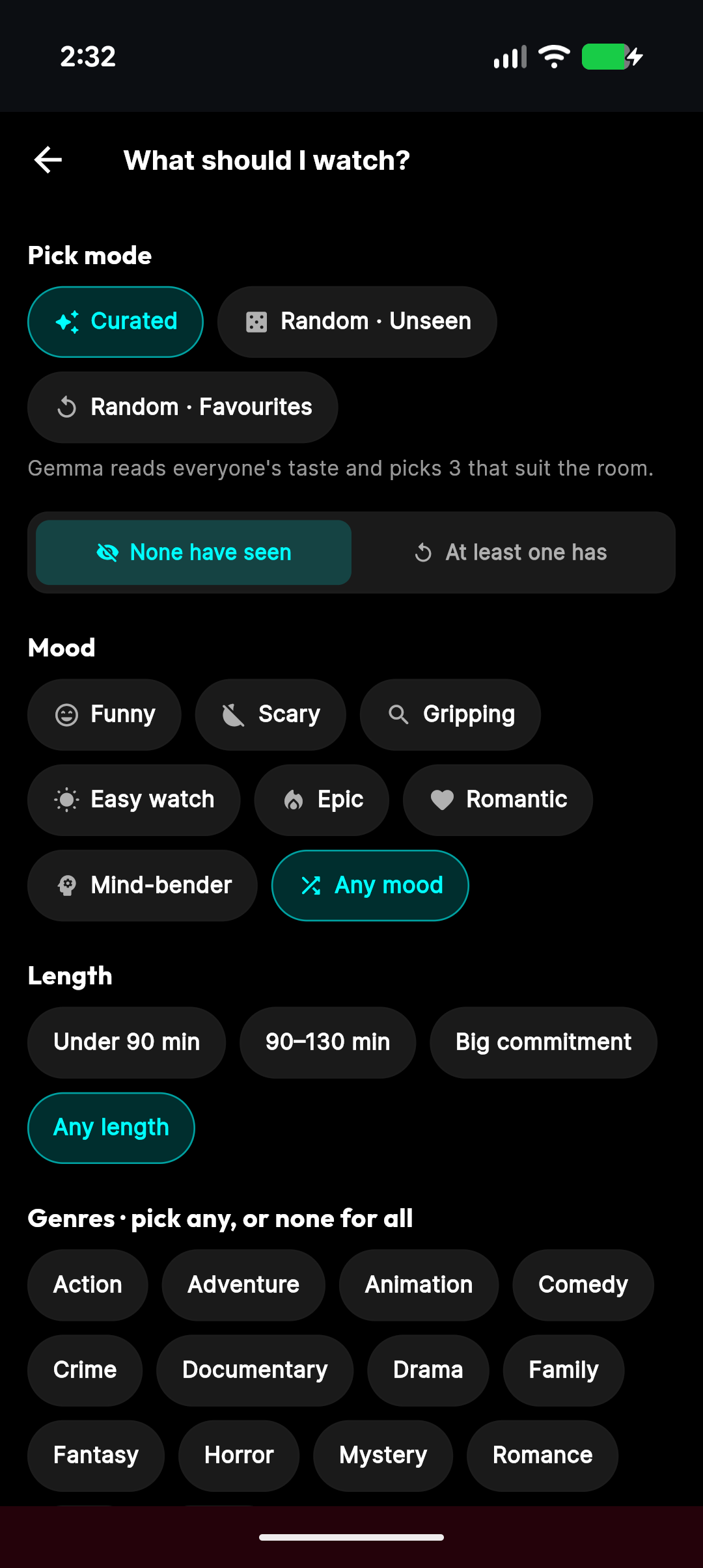 moviemates.social Discover new films — smart movie picks tailored to your taste and your crew, three suggestions per round
